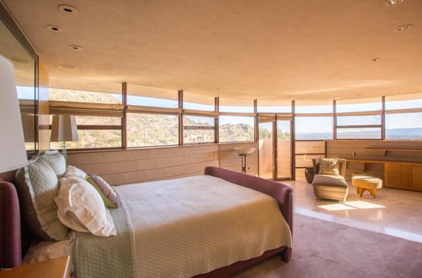 Frank Lloyd Wright last house designed - bedroom.jpg Lots of natural light and great vistas in the bedroom