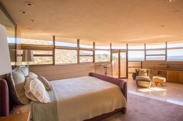 Lots of natural light and great vistas in the bedroom