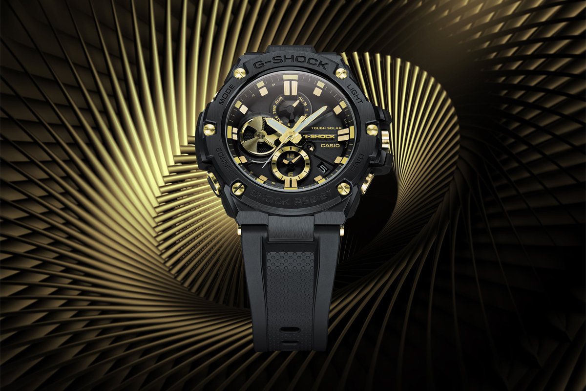 G-SHOCK Blings Out G-STEEL Watch Line With Gold-Accented GST-B100 - Maxim