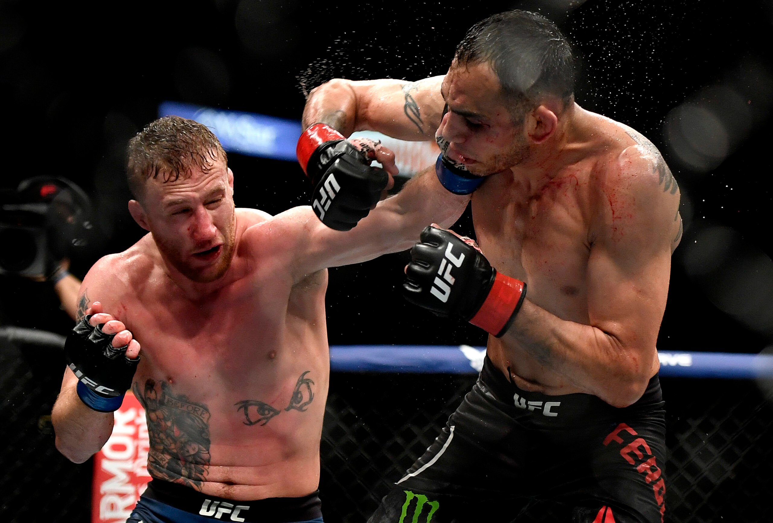Gaethje-v-ferguson-GettyImages-1223923066 Justin Gaethje punching Tony Ferguson
