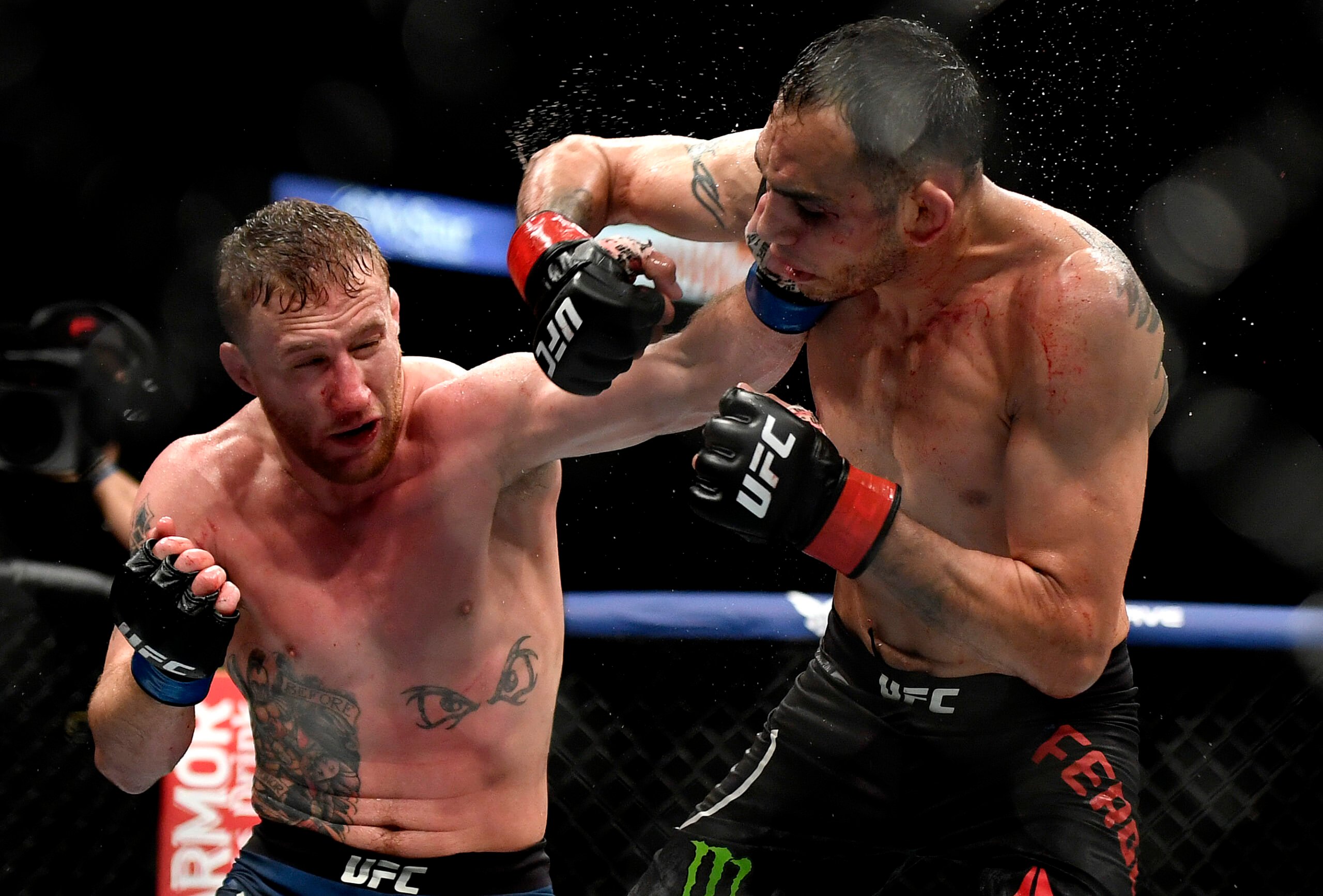 Justin Gaethje punching Tony Ferguson