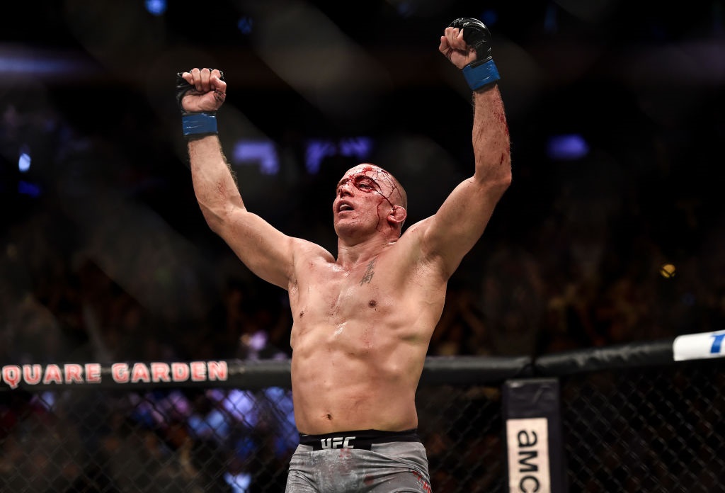 Georges St-Pierre in victory over Michael Bisping