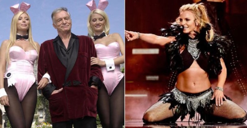 Hugh Hefner with Bunnies; Britney Spears
