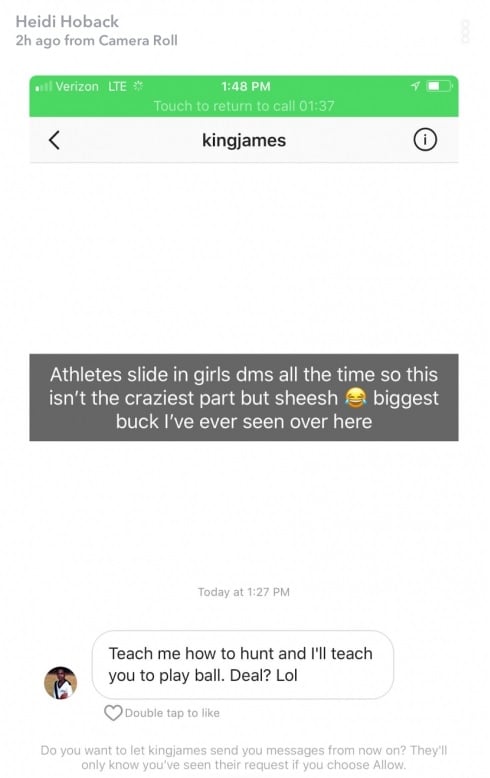 LeBron DM to Heidi