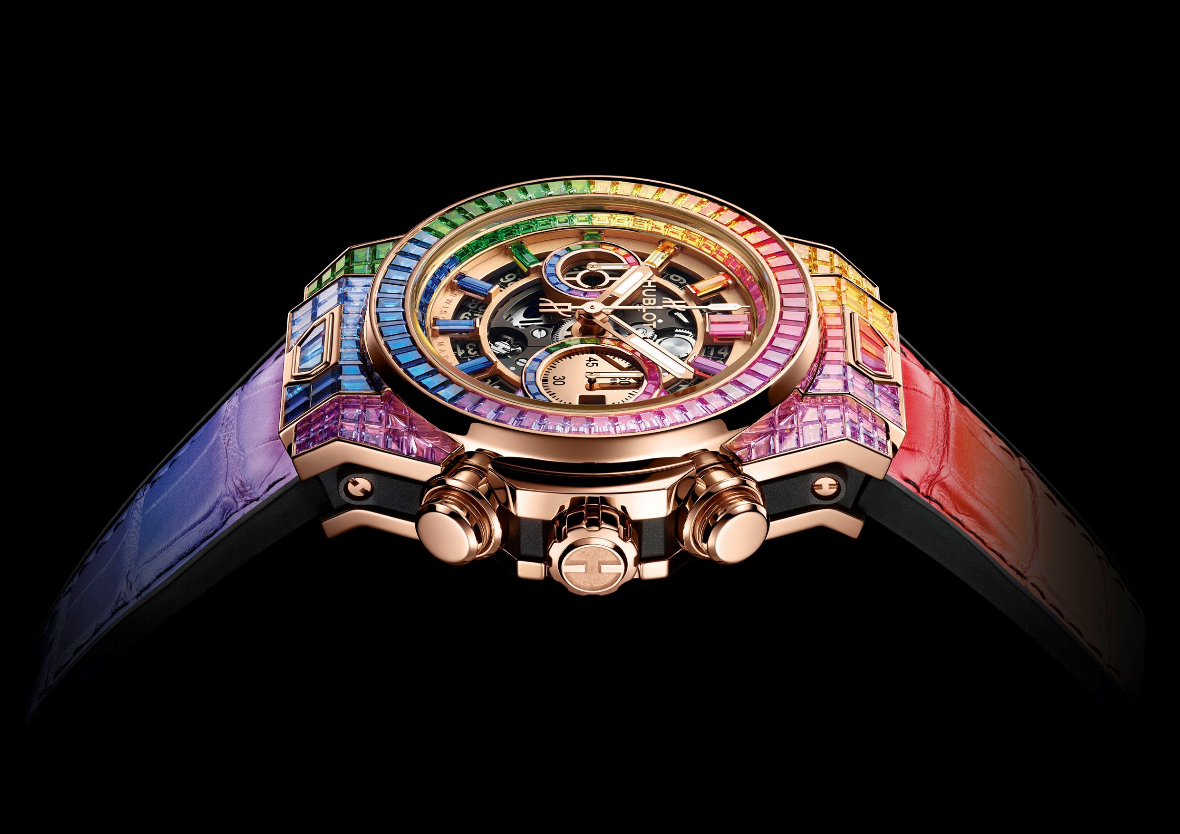 Hublot Big Bang Unico Full Bauguette King Gold Rainbow (6)