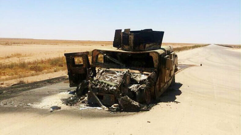 Humvee bombed ISIS AP