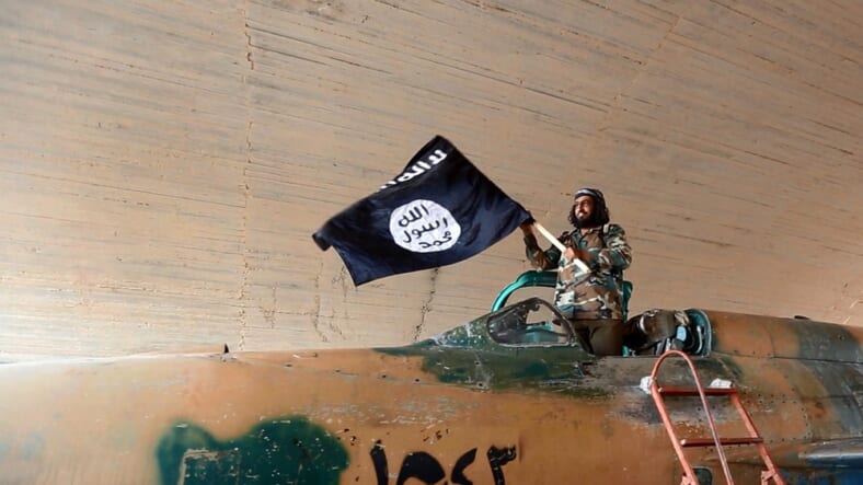 Isis fighter flag Getty