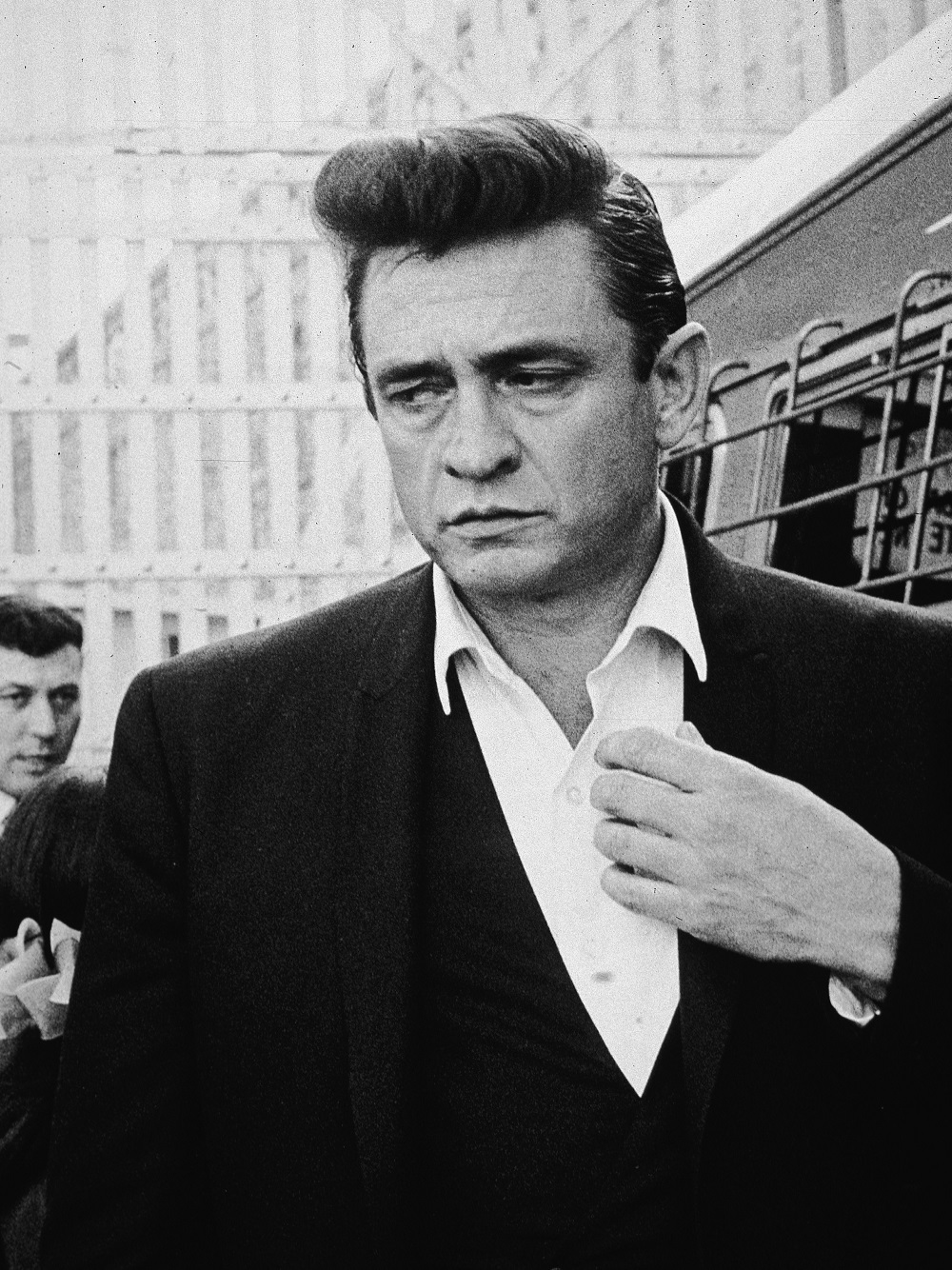 Johnny Cash outside Folsom Prison