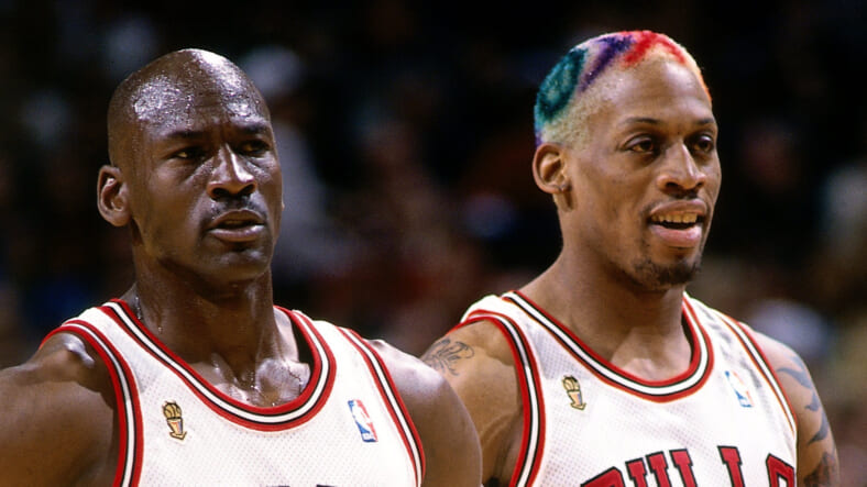 Michael Jordan and Dennis Rodman in the 1990s.