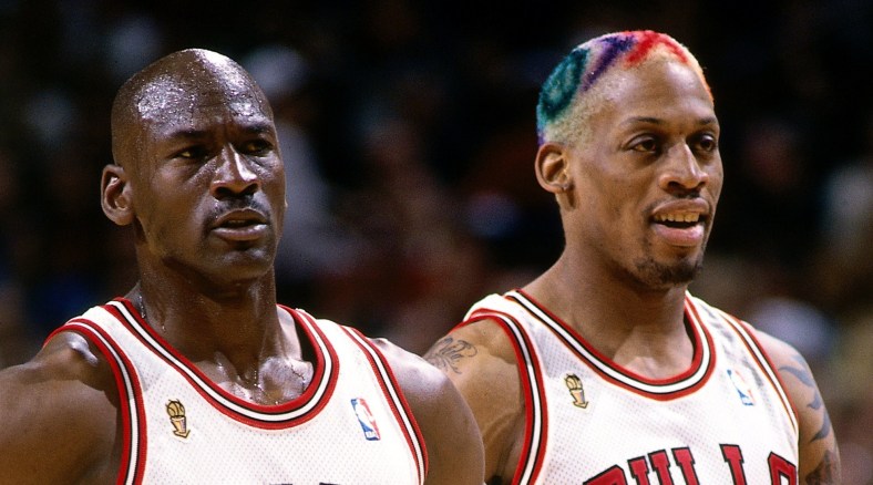 Michael Jordan and Dennis Rodman in the 1990s.