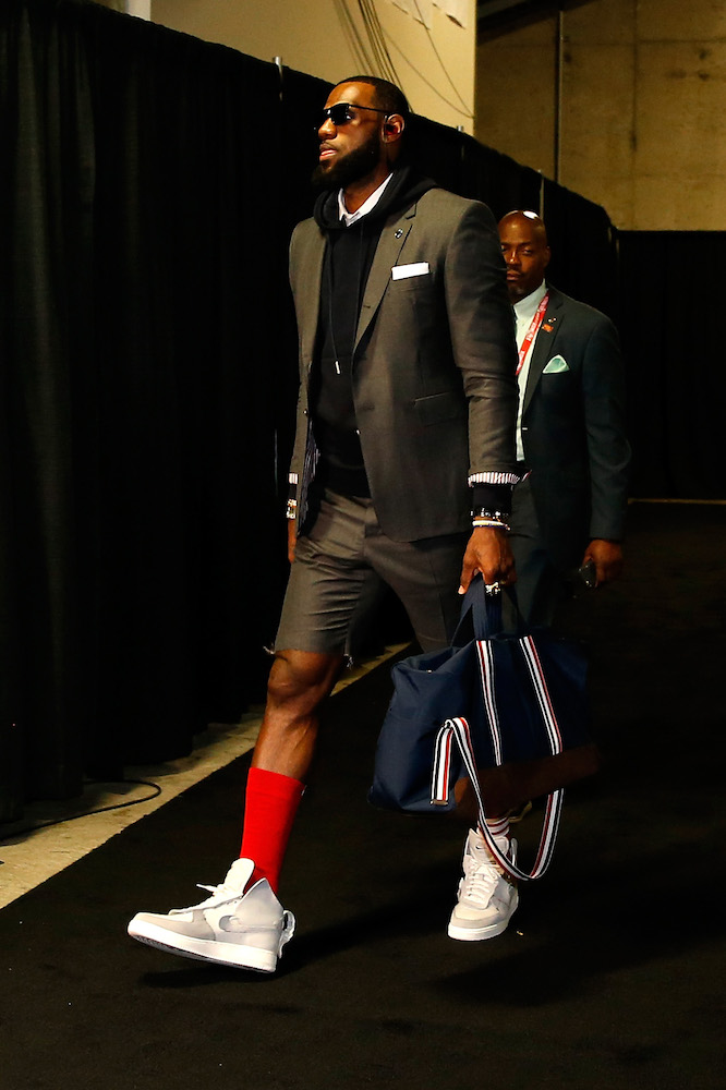 LeBron James wears Thom Browne shorts suit to Game 1 of NBA Finals,  Cavaliers wear cropped trousers