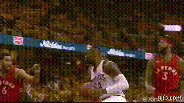 LeBron dunking on Raptors