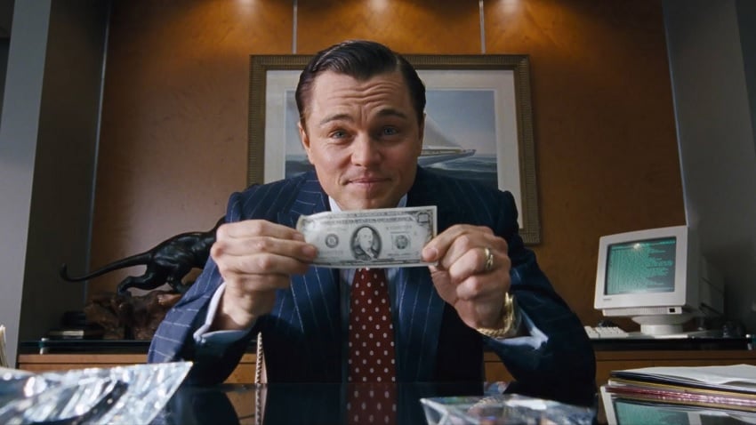 Leo as Jordan Belfort, Wolf of Wall Street