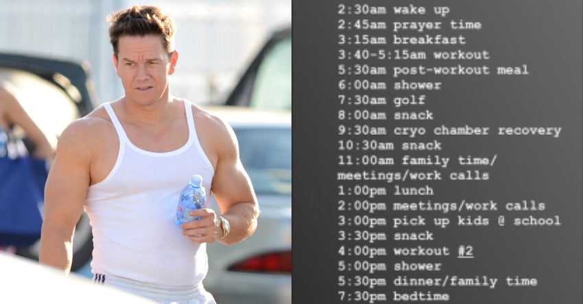Mark Wahlberg Daily Schedule