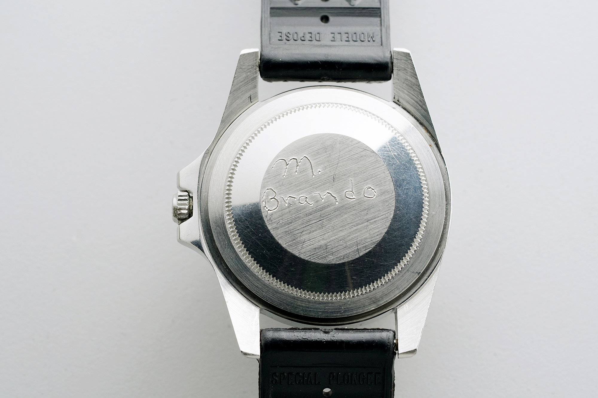 Marlon Brando Rolex GMT caseback engraving 2