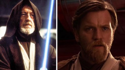 Obi-Wan Kenobi aka Alec Guinness and Ewan McGregor