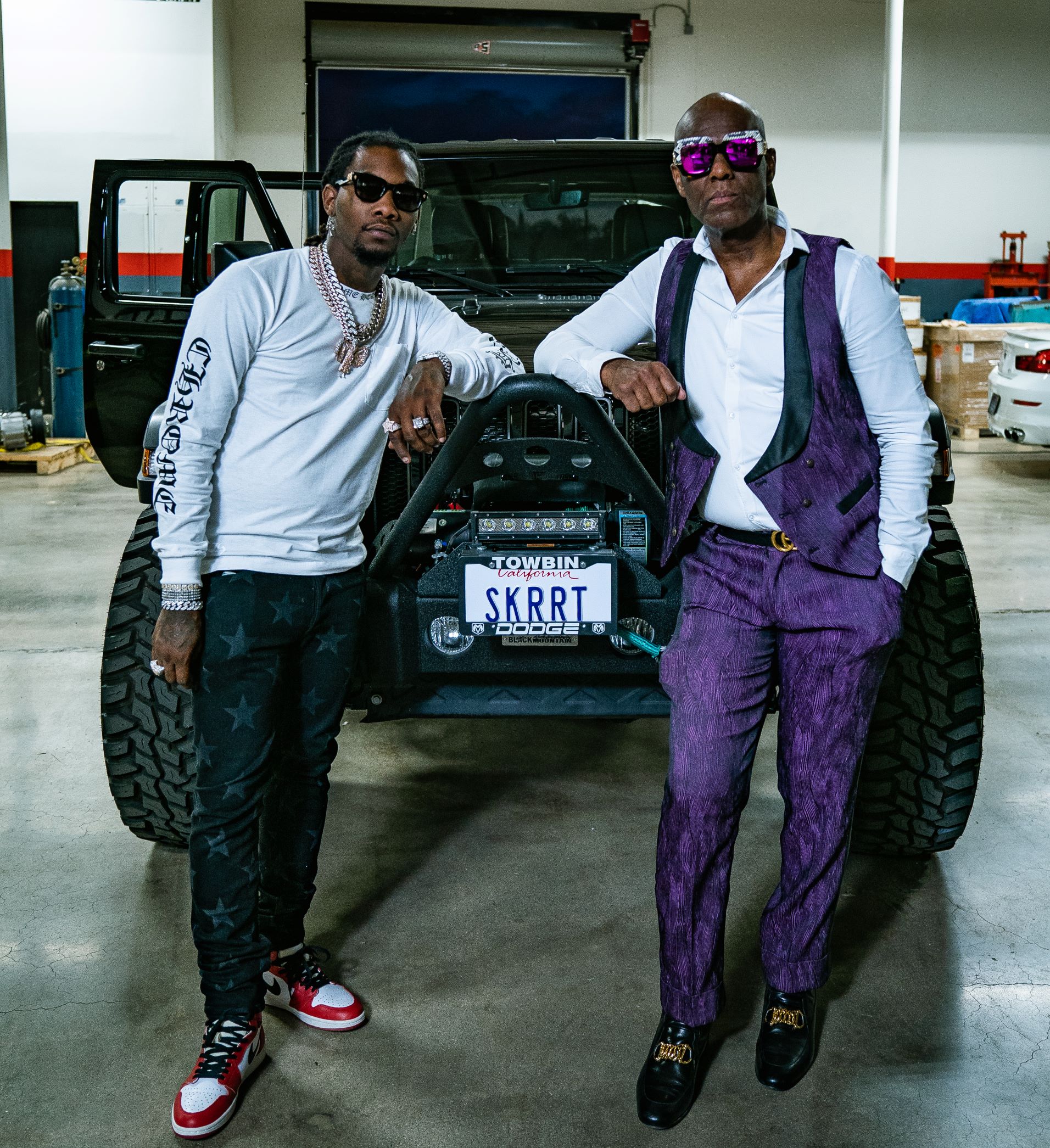 Offset & Dapper Dan on set of Quibi's SKRRT With Offset