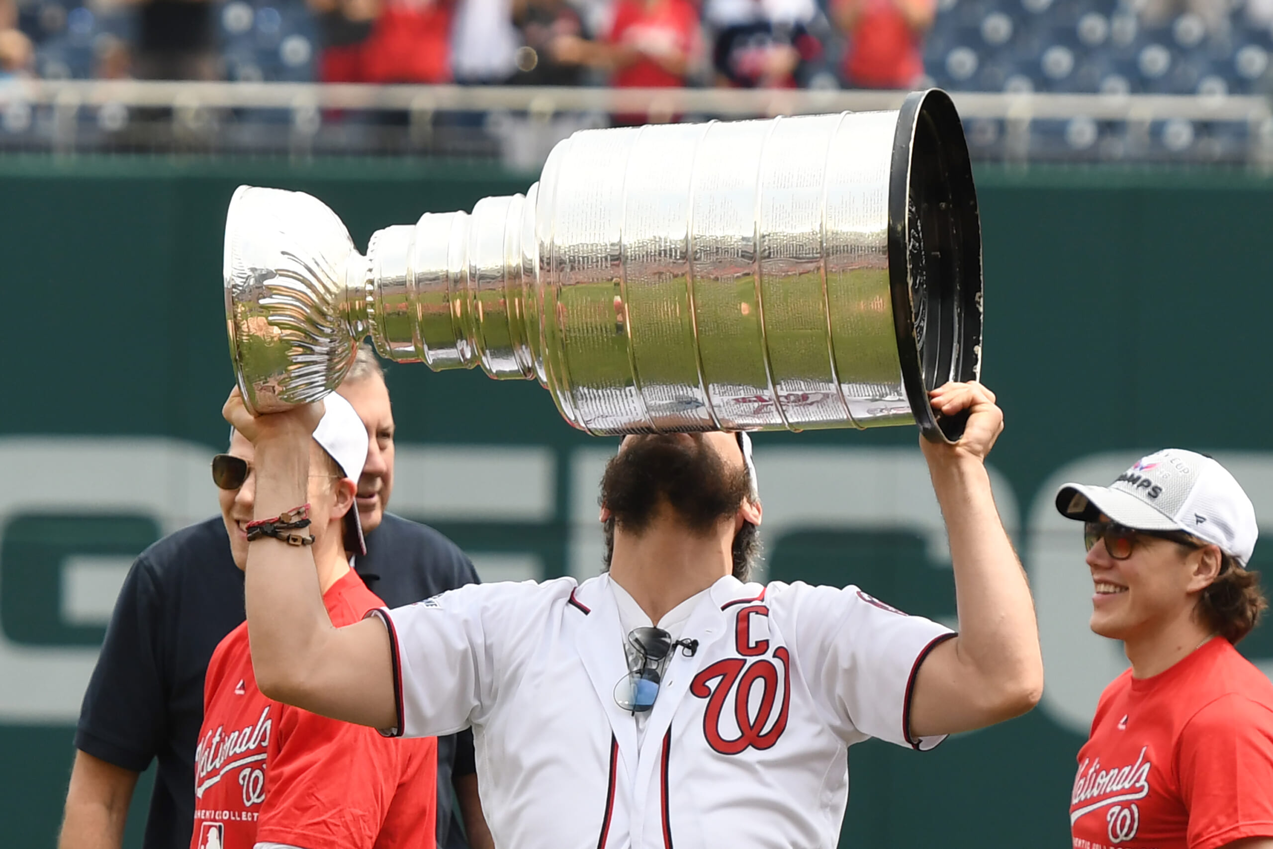 Female fan flashes Capitals during Stanley Cup celebration