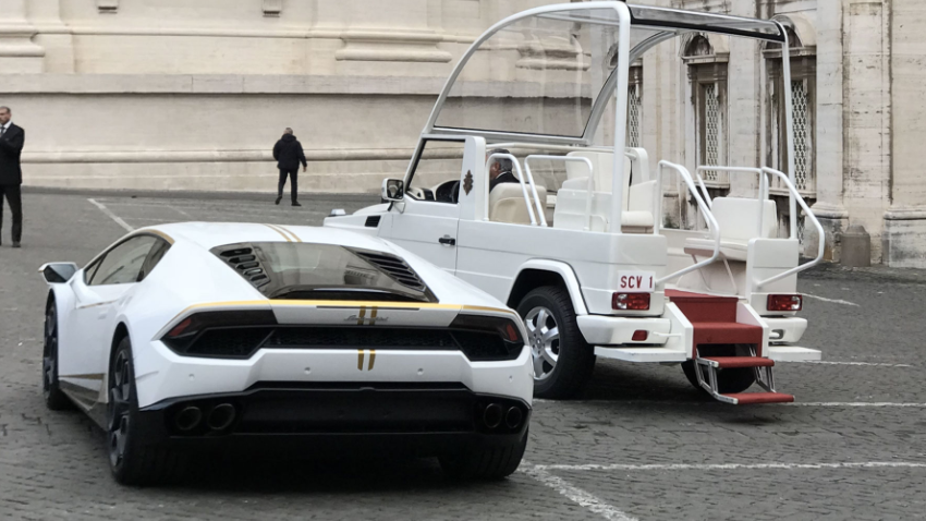 Lamborghini and Popemobile