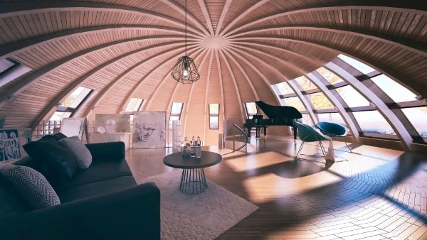 Interior of a SkyDome cabin (Courtesy of SkyDome)