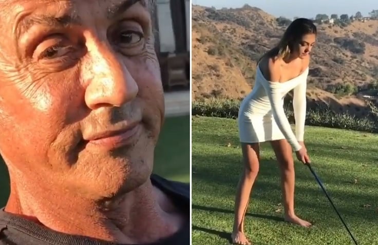 stallone-sistine-stallone-golf Sly Stallone and daughter Sistine