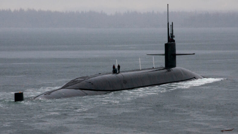 Ohio-class ballistic-missile submarine USS Kentucky departs refueled