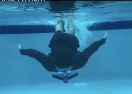 This man appears to be breathing underwater