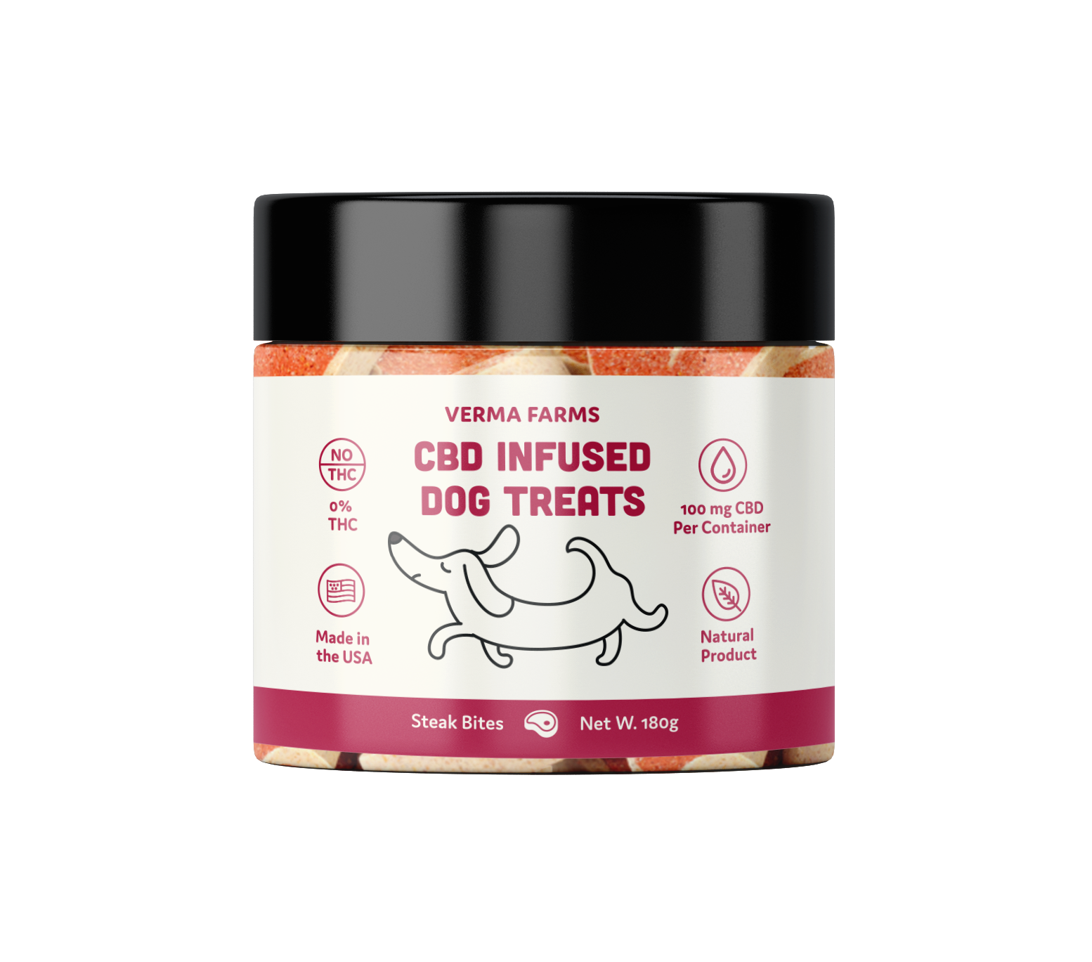 Verma Farms CBD Dog Treats Steak Bites 100mg