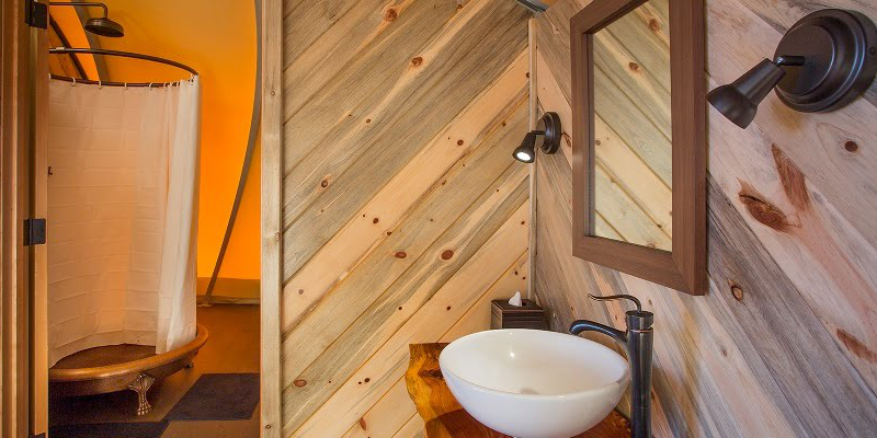 Autonomous Tent - Cocoon shower sink.jpg If available, it can hook into local utilities (Photo: Autonomous Tent Co)