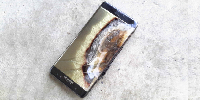 An exploded Samsung Galaxy Note7 (Photo: PhoneArena)