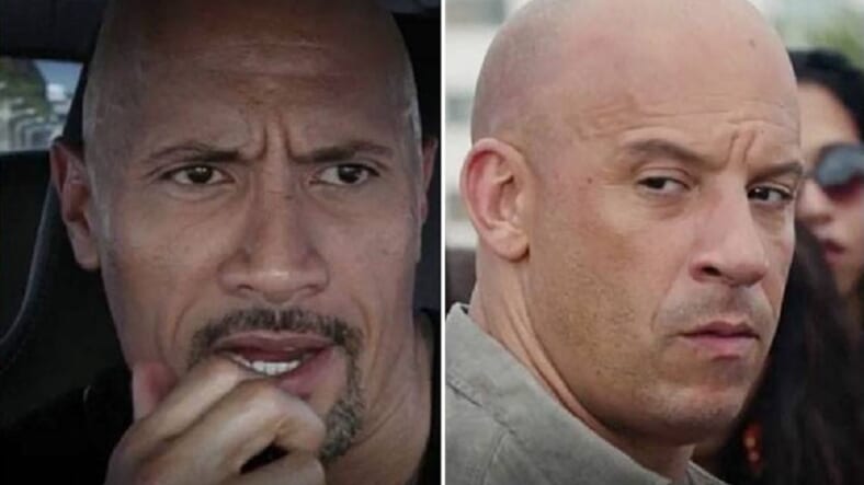 The Fate of the Furious The Rock Vin Diesel