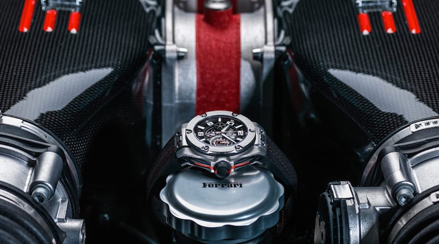 Hublot Big Bang Ferrari Unico watches - engine.jpg Hublot updated their Big Bang Ferrari UNICO line for 2016
