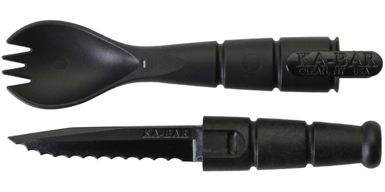 The tactical spork features a hidden 2 1/2-inch serrated blade (Photo: KA-BAR Knives)