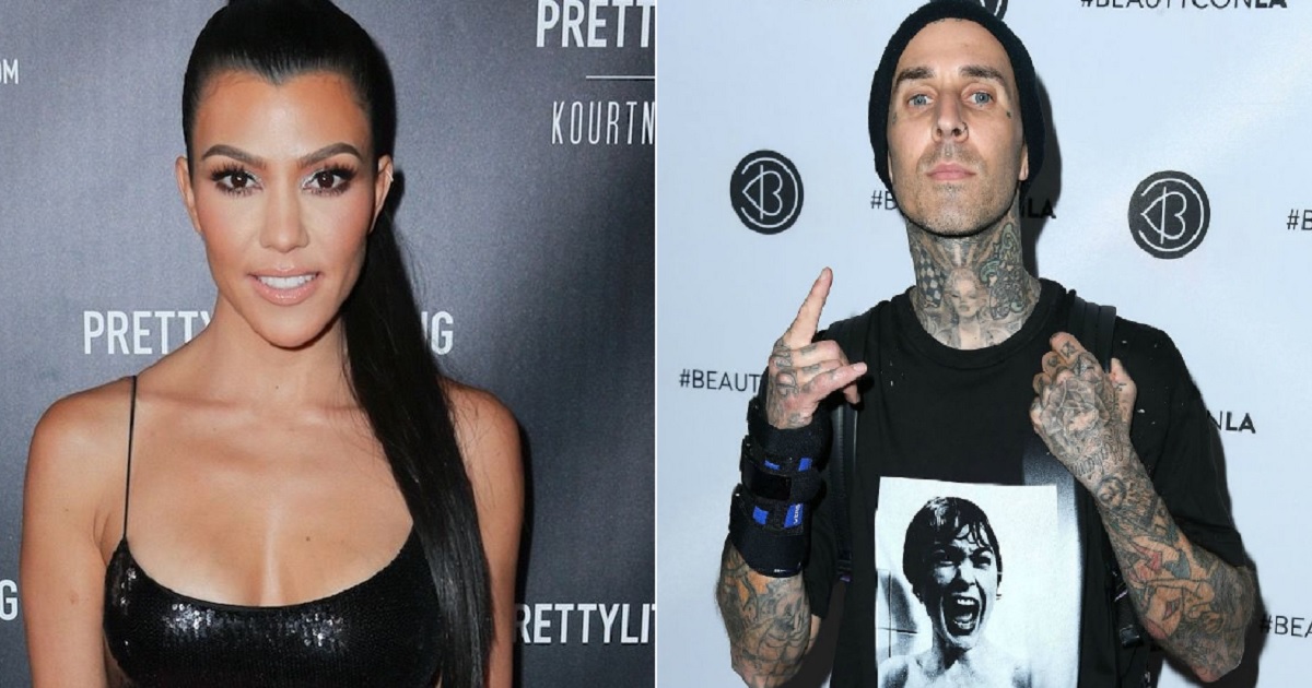 Left: Kourtney Kardashian Right: Travis Barker