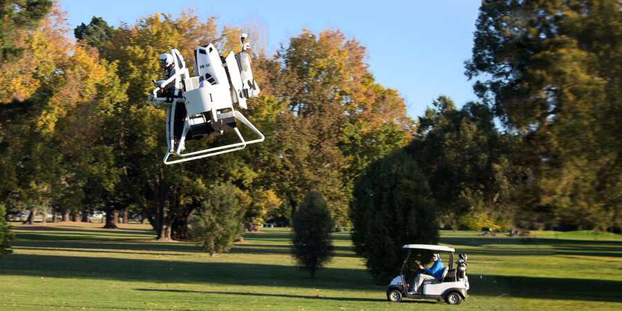 Martin Aircraft Bubba Watson Jet Pack Golf Cart.jpg Behold, the Jetpack Golf Cart (Photo: Martin Aircraft Company)