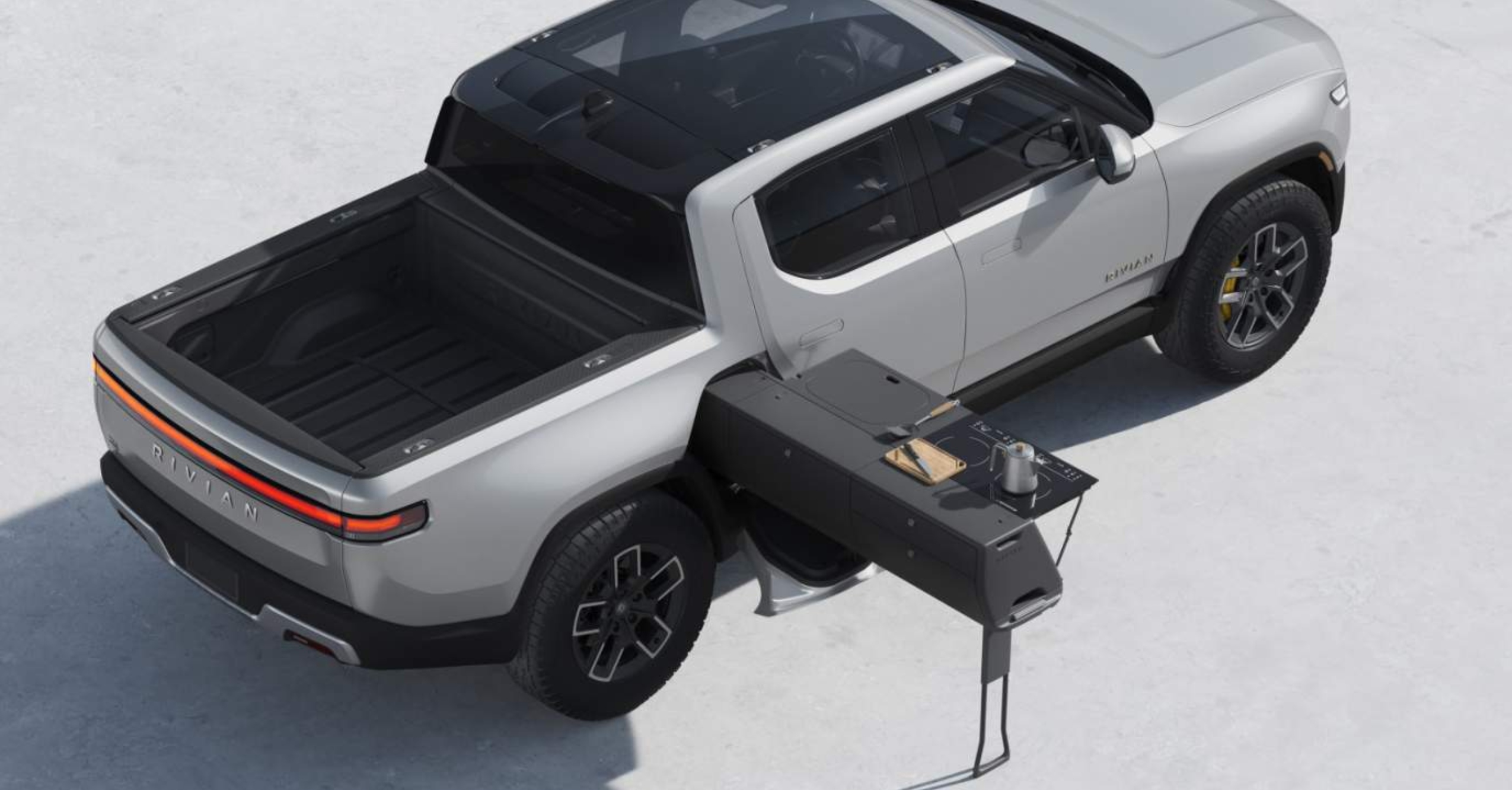 Rivian R1T x Snow Peak Camping Kitchen Promo