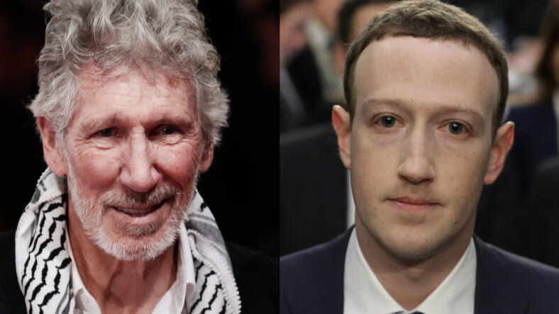 Left: Roger Waters of Pink Floyd; Right: Mark Zuckerberg