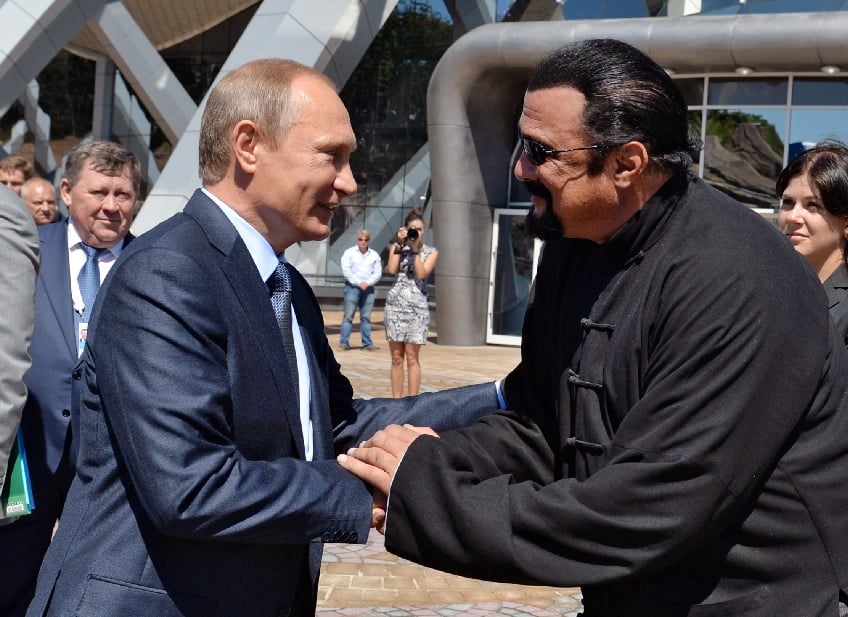 Vladimir Putin and Steven Seagal AP