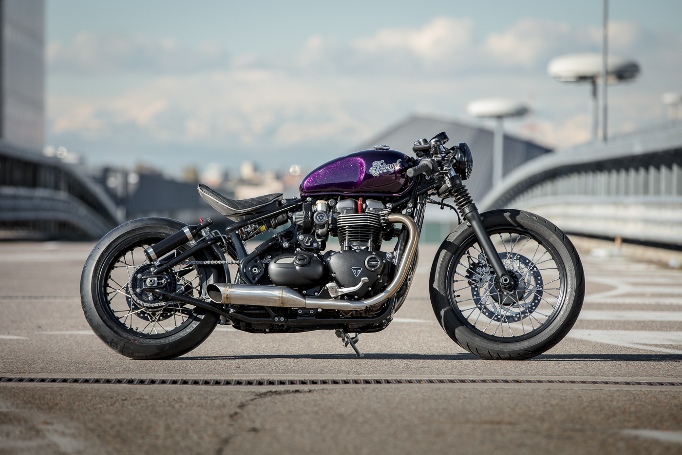 This Custom Triumph Bobber Has Us In a Purple Daze - Maxim