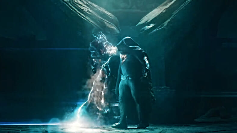 Screengrab of The Rock as Black Adam