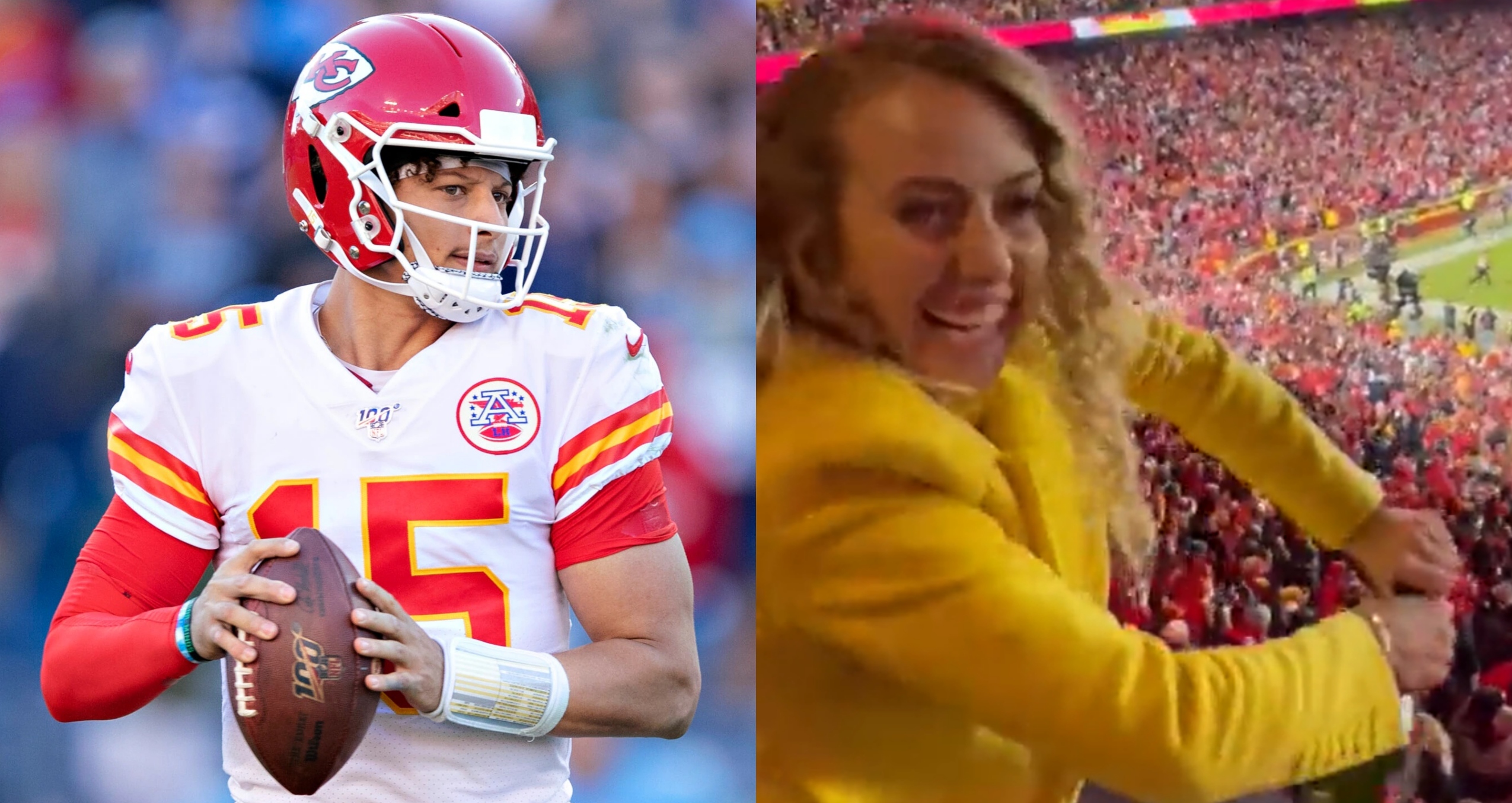 Patrick Mahomes' Fiancee Ripped For Spraying Champagne on Fans - Maxim