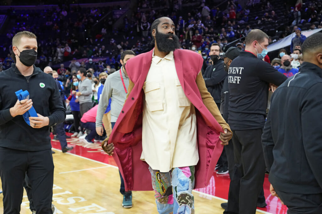 James Harden's 'Peasuit' Gets Dragged By Dwayne Wade & NBA Twitter After  76ers Debut - Maxim