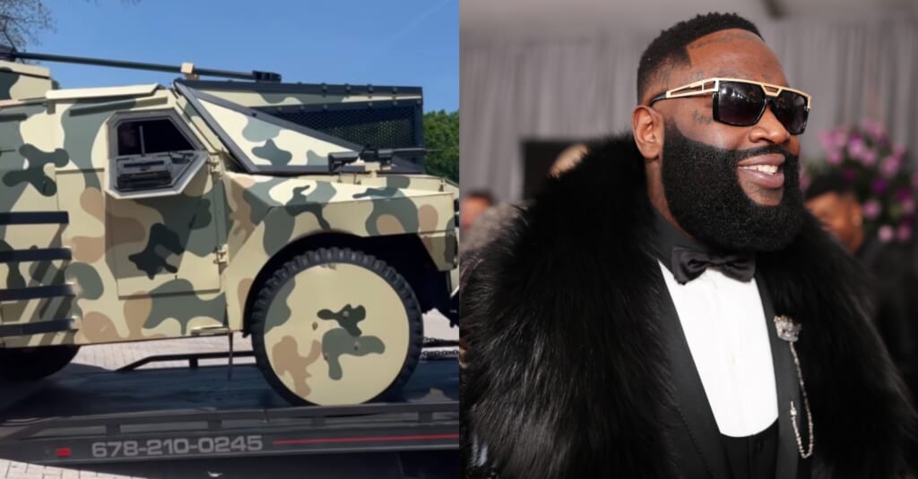 Rick Ross Reveals Insane Camouflage 'Tank' With Louis Vuitton Seats - Maxim