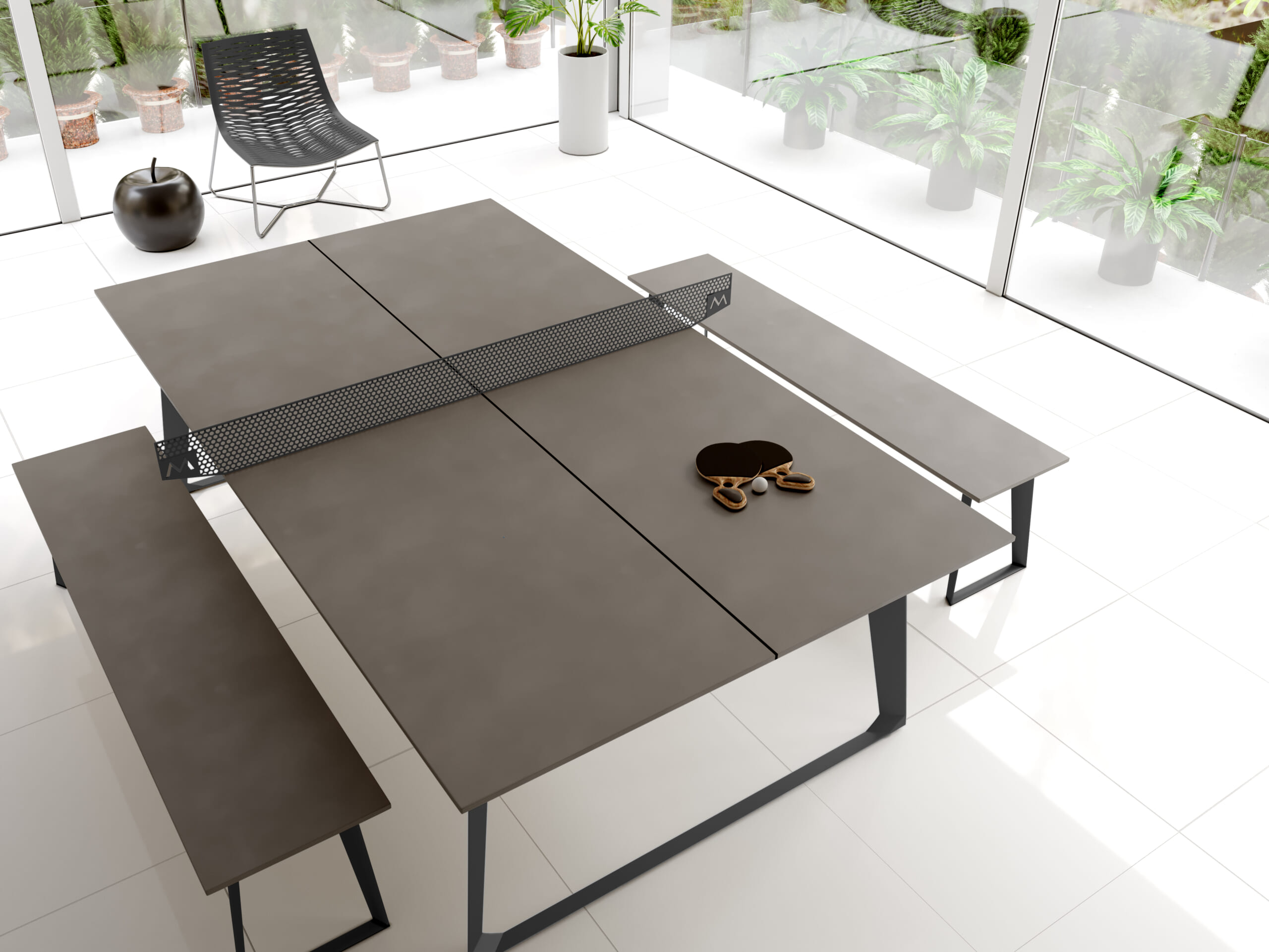 This Sleek Outdoor/Indoor Dining Set Doubles As Ping Pong Maxim