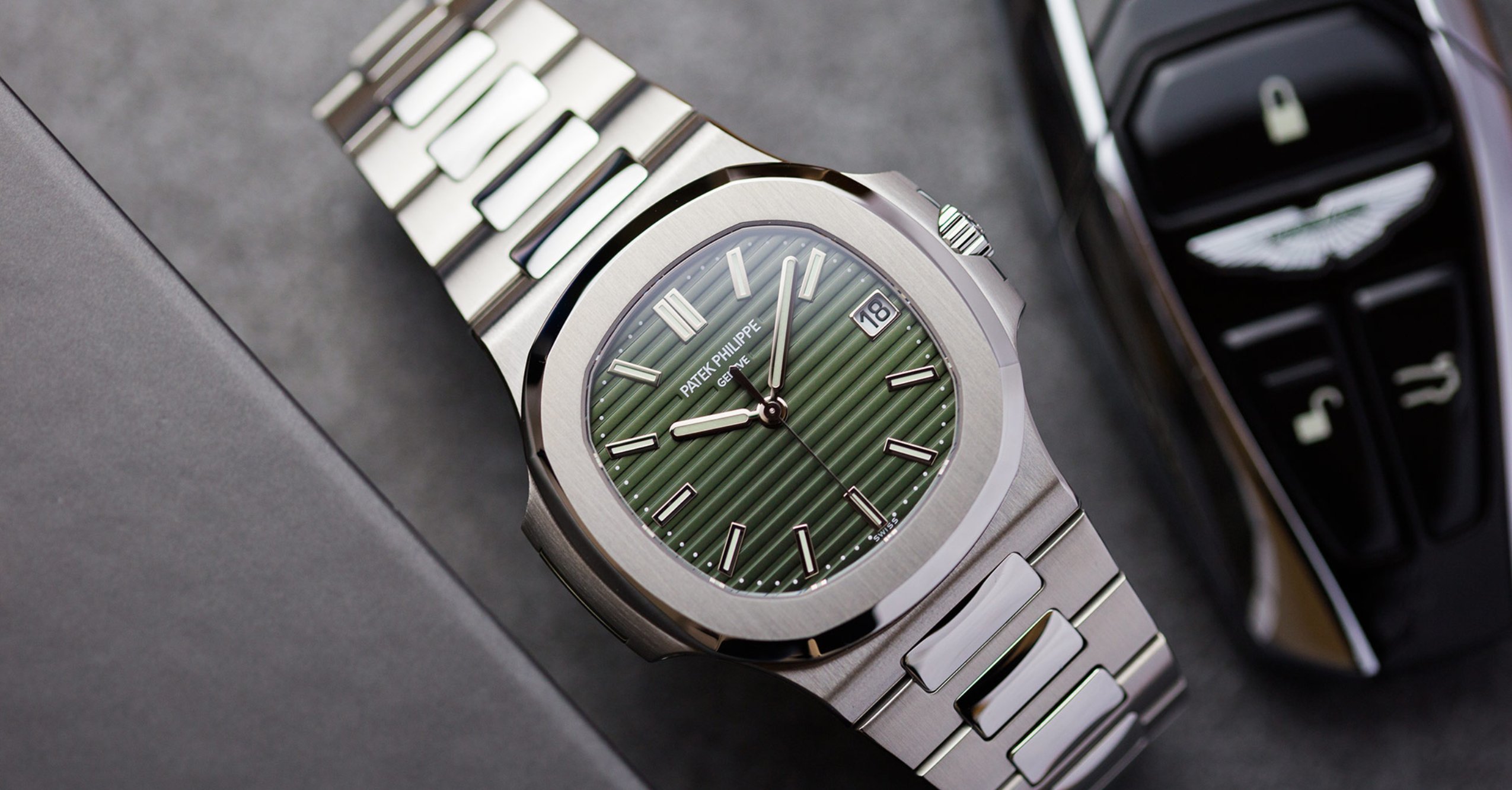 Patek Philippe Nautilus with a very special olive green Tiffany s