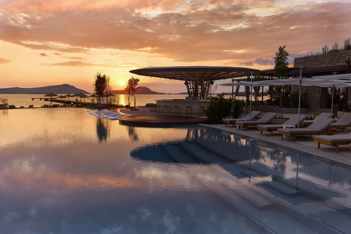 W Costa Navarino Wet Deck Sunset 1 Check Into Greece'S Coolest New Coastal Hotel
