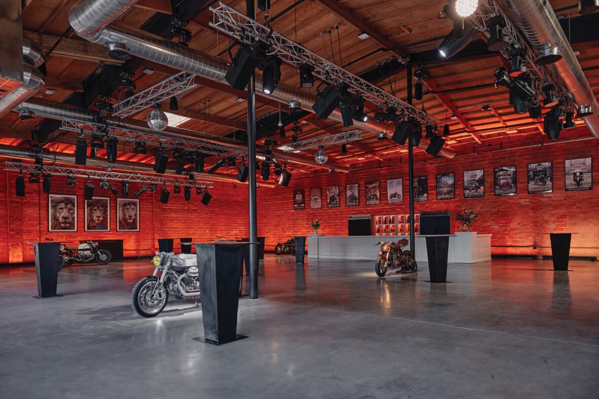 Bikeshedla Event Space And Art Gallery Atrium 01 Photo Credit Johnryanhebert L.a.'S Bike Shed Moto. Co. Is The Ultimate Motorcycle Lifestyle