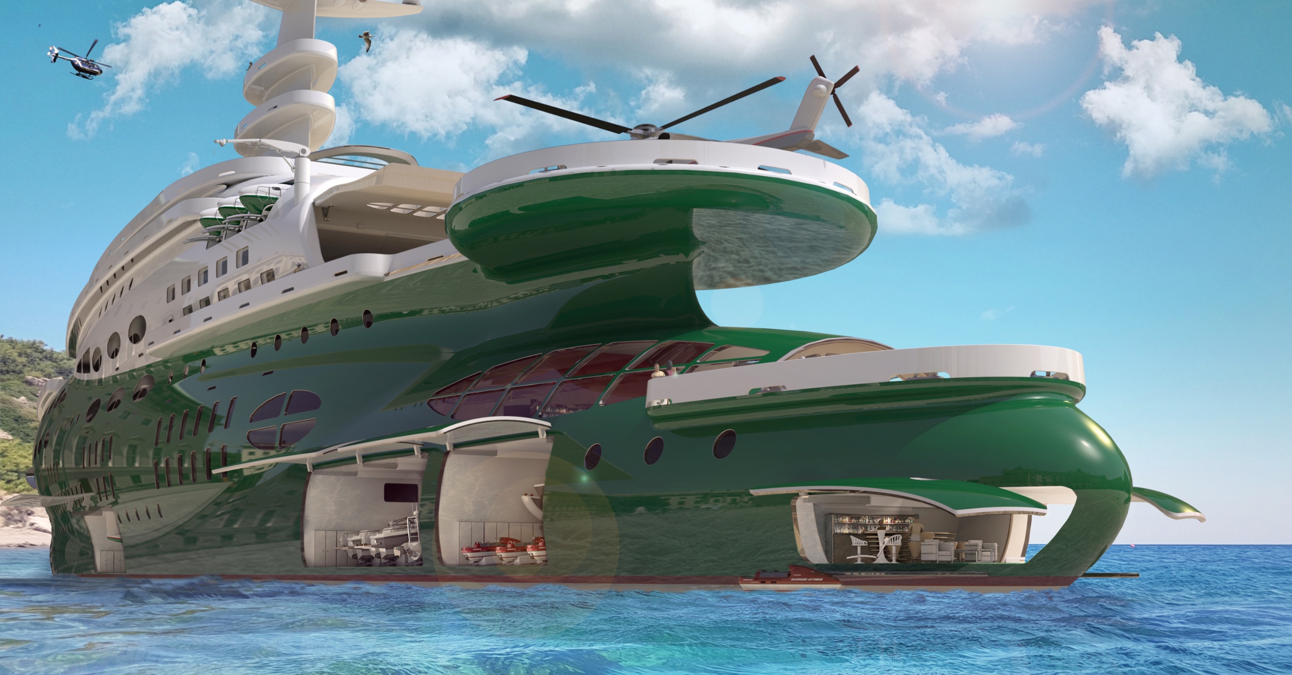 This 1 BILLION Superyacht Has Its Own Airplane Hangar Submarine Maxim