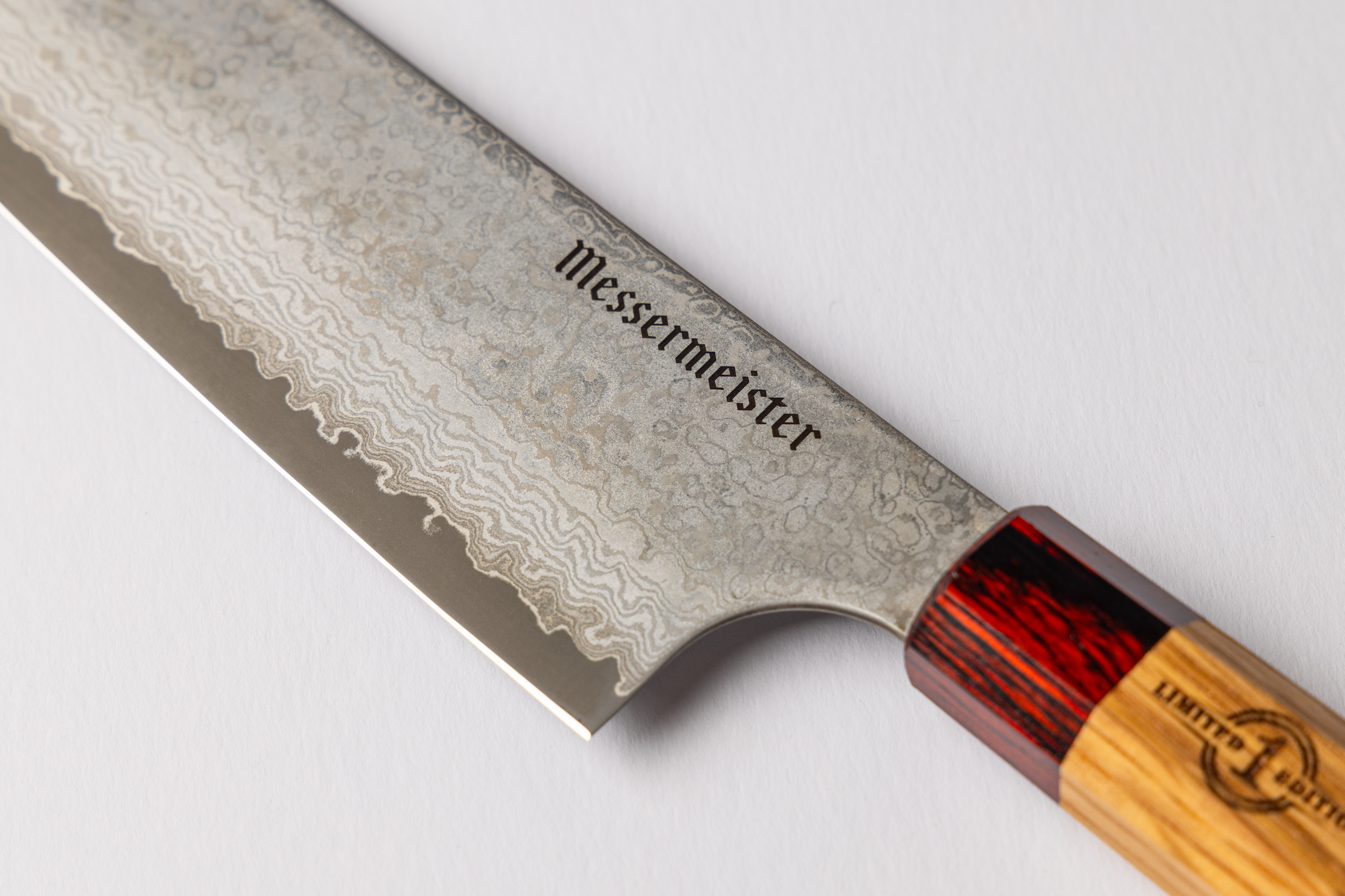 This Damascus Steel Chef’s Knife Has A Maker’s Mark Bourbon Barrel Handle